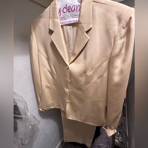 Vintage Ann Klein Suit Set 100% Silk drawstring pants Sz 14